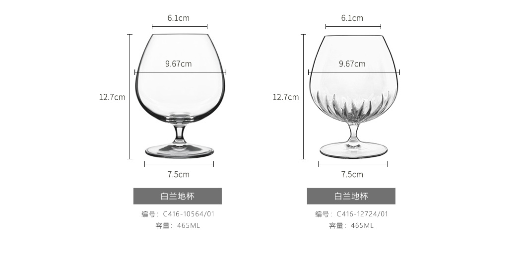 白兰地无铅水晶高脚洋酒杯参数图2