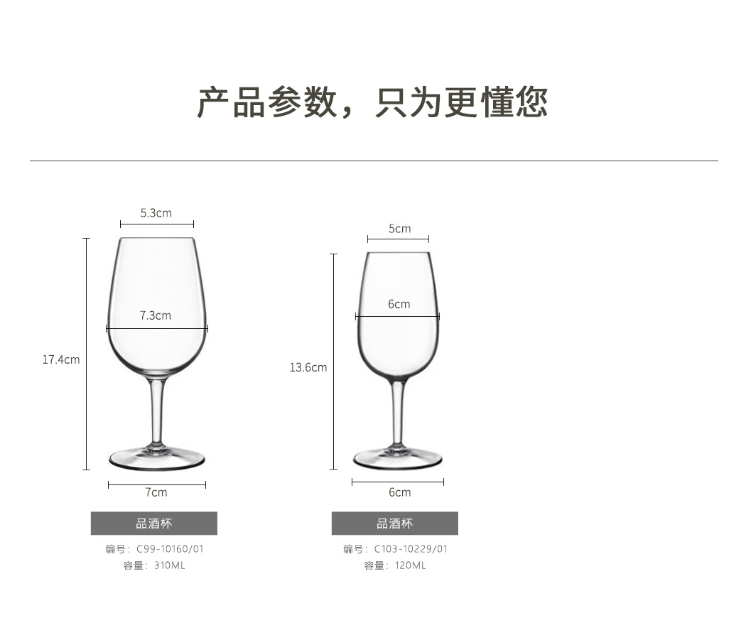 路易治品酒杯杯型具体参数
