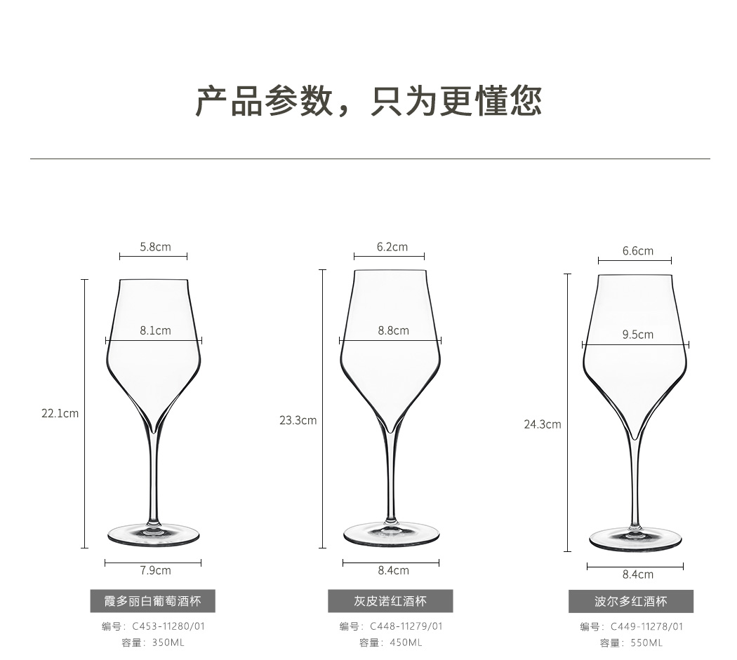 路易治苏帕摩系列葡萄酒红酒杯参数