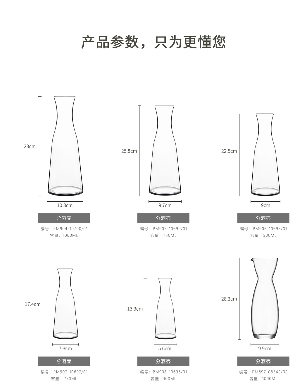 路易治波米奥尼各尺寸分酒壶参数